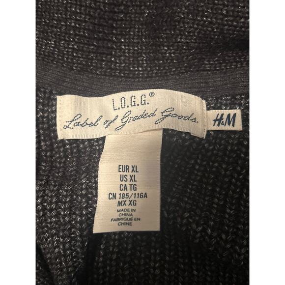 GUC H&M L.O.G.G. Label of Graded Goods Men's Collared Cardigan Sweater Size XL - Picture 3 of 5